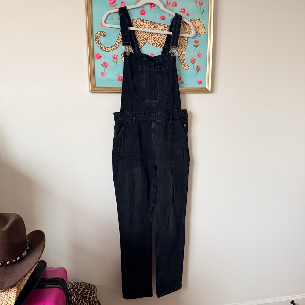 Classic Black Women's Denim Overalls